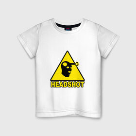 Детская футболка хлопок с принтом Headshot CS:GO в Курске, 100% хлопок | круглый вырез горловины, полуприлегающий силуэт, длина до линии бедер | cs_go
