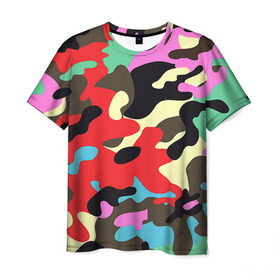 Мужская футболка 3D с принтом Камуфляж в Курске, 100% полиэфир | прямой крой, круглый вырез горловины, длина до линии бедер | Тематика изображения на принте: army | military | армия | камуфляж