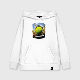 Детская толстовка хлопок с принтом Уимблдон (Wimbledon) в Курске, 100% хлопок | Круглый горловой вырез, эластичные манжеты, пояс, капюшен | wimbledon | англия | большой теннис | великобритания | теннисный мяч | уимблдон