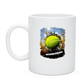 Кружка с принтом Уимблдон (Wimbledon) в Курске, керамика | объем — 330 мл, диаметр — 80 мм. Принт наносится на бока кружки, можно сделать два разных изображения | wimbledon | англия | большой теннис | великобритания | теннисный мяч | уимблдон