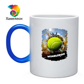 Кружка хамелеон с принтом Уимблдон (Wimbledon) в Курске, керамика | меняет цвет при нагревании, емкость 330 мл | wimbledon | англия | большой теннис | великобритания | теннисный мяч | уимблдон