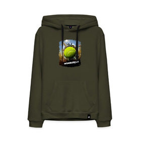 Мужская толстовка хлопок с принтом Уимблдон (Wimbledon) в Курске, френч-терри, мягкий теплый начес внутри (100% хлопок) | карман-кенгуру, эластичные манжеты и нижняя кромка, капюшон с подкладом и шнурком | wimbledon | англия | большой теннис | великобритания | теннисный мяч | уимблдон