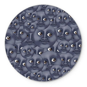 Коврик круглый с принтом Эмодзи в Курске, резина и полиэстер | круглая форма, изображение наносится на всю лицевую часть | Тематика изображения на принте: emoji | moon | луна | смайл | смайлик | эмоджи | эмодзи