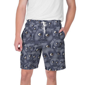 Мужские шорты 3D с принтом Эмодзи в Курске,  полиэстер 100% | прямой крой, два кармана без застежек по бокам. Мягкая трикотажная резинка на поясе, внутри которой широкие завязки. Длина чуть выше колен | emoji | moon | луна | смайл | смайлик | эмоджи | эмодзи
