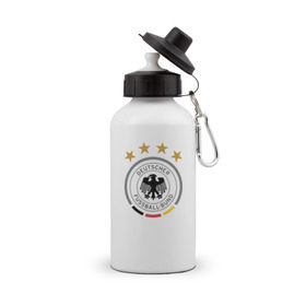 Бутылка спортивная с принтом Сборная Германии в Курске, металл | емкость — 500 мл, в комплекте две пластиковые крышки и карабин для крепления | germany | германия