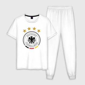 Мужская пижама хлопок с принтом Сборная Германии в Курске, 100% хлопок | брюки и футболка прямого кроя, без карманов, на брюках мягкая резинка на поясе и по низу штанин
 | germany | германия