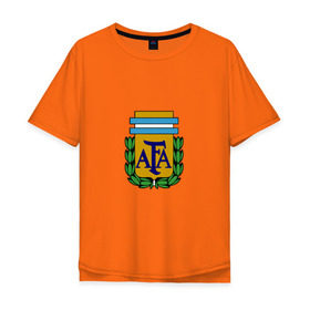 Мужская футболка хлопок Oversize с принтом Сборная Аргентины в Курске, 100% хлопок | свободный крой, круглый ворот, “спинка” длиннее передней части | argentina | аргентина | сборная аргентина | футбол