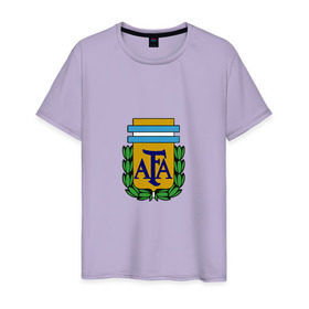 Мужская футболка хлопок с принтом Сборная Аргентины в Курске, 100% хлопок | прямой крой, круглый вырез горловины, длина до линии бедер, слегка спущенное плечо. | argentina | аргентина | сборная аргентина | футбол