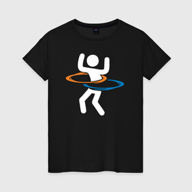 Женская футболка хлопок с принтом Hole-a-Hoop в Курске, 100% хлопок | прямой крой, круглый вырез горловины, длина до линии бедер, слегка спущенное плечо | hole a hoop portal портал