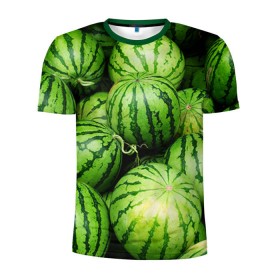 Мужская футболка 3D спортивная с принтом Арбузы в Курске, 100% полиэстер с улучшенными характеристиками | приталенный силуэт, круглая горловина, широкие плечи, сужается к линии бедра | арбуз | еда | фрукт | ягода
