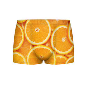 Мужские трусы 3D с принтом Апельсин в Курске, 50% хлопок, 50% полиэстер | классическая посадка, на поясе мягкая тканевая резинка | апельсин | еда | лимон | фрукт