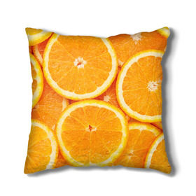 Подушка 3D с принтом Апельсин в Курске, наволочка – 100% полиэстер, наполнитель – холлофайбер (легкий наполнитель, не вызывает аллергию). | состоит из подушки и наволочки. Наволочка на молнии, легко снимается для стирки | Тематика изображения на принте: апельсин | еда | лимон | фрукт