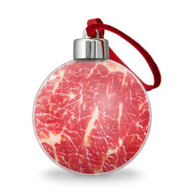 Ёлочный шар с принтом Мясо в Курске, Пластик | Диаметр: 77 мм | бекон | еда | мясо