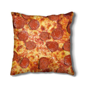 Подушка 3D с принтом Пицца в Курске, наволочка – 100% полиэстер, наполнитель – холлофайбер (легкий наполнитель, не вызывает аллергию). | состоит из подушки и наволочки. Наволочка на молнии, легко снимается для стирки | pizza | еда | пицца | фастфуд