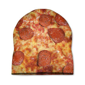 Шапка 3D с принтом Пицца в Курске, 100% полиэстер | универсальный размер, печать по всей поверхности изделия | Тематика изображения на принте: pizza | еда | пицца | фастфуд