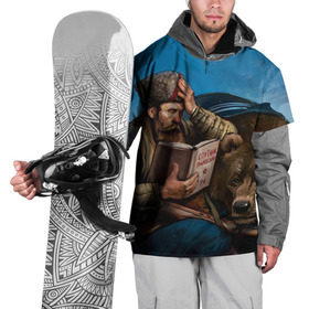 Накидка на куртку 3D с принтом Медведь в Курске, 100% полиэстер |  | медведь | мишка | патриот | россия | я русский
