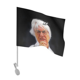Флаг для автомобиля с принтом Бернард Экклстоун в Курске, 100% полиэстер | Размер: 30*21 см | формула 1