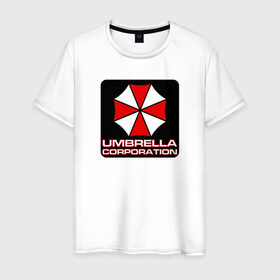 Мужская футболка хлопок с принтом UMBRELLA в Курске, 100% хлопок | прямой крой, круглый вырез горловины, длина до линии бедер, слегка спущенное плечо. | амбрелла | обитель зла