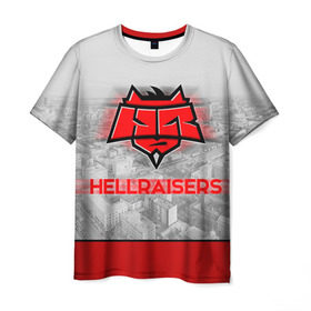 Мужская футболка 3D с принтом Hellraisers в Курске, 100% полиэфир | прямой крой, круглый вырез горловины, длина до линии бедер | Тематика изображения на принте: cs | csgo | cybersportteam | hell | hellraisers | ксго | хэлрайзис