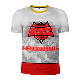 Мужская футболка 3D спортивная с принтом Hellraisers в Курске, 100% полиэстер с улучшенными характеристиками | приталенный силуэт, круглая горловина, широкие плечи, сужается к линии бедра | Тематика изображения на принте: cs | csgo | cybersportteam | hell | hellraisers | ксго | хэлрайзис