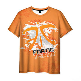 Мужская футболка 3D с принтом Fnatic team в Курске, 100% полиэфир | прямой крой, круглый вырез горловины, длина до линии бедер | 