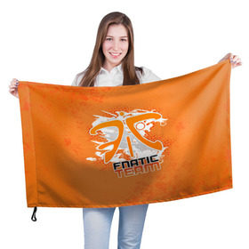 Флаг 3D с принтом Fnatic team в Курске, 100% полиэстер | плотность ткани — 95 г/м2, размер — 67 х 109 см. Принт наносится с одной стороны | 
