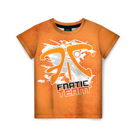 Детская футболка 3D с принтом Fnatic team в Курске, 100% гипоаллергенный полиэфир | прямой крой, круглый вырез горловины, длина до линии бедер, чуть спущенное плечо, ткань немного тянется | Тематика изображения на принте: 