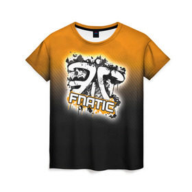 Женская футболка 3D с принтом Fnatic team в Курске, 100% полиэфир ( синтетическое хлопкоподобное полотно) | прямой крой, круглый вырез горловины, длина до линии бедер | fnatic