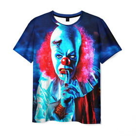 Мужская футболка 3D с принтом Клоун в Курске, 100% полиэфир | прямой крой, круглый вырез горловины, длина до линии бедер | halloween | злодей | злой | клоун | монстр | хэлоуин
