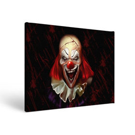 Холст прямоугольный с принтом Зомби клоун в Курске, 100% ПВХ |  | halloween | злодей | злой | клоун | монстр | хэлоуин