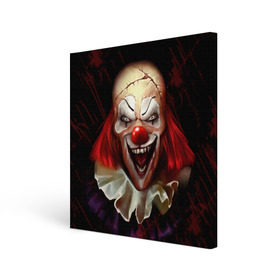 Холст квадратный с принтом Зомби клоун в Курске, 100% ПВХ |  | halloween | злодей | злой | клоун | монстр | хэлоуин
