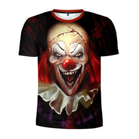 Мужская футболка 3D спортивная с принтом Зомби клоун в Курске, 100% полиэстер с улучшенными характеристиками | приталенный силуэт, круглая горловина, широкие плечи, сужается к линии бедра | halloween | злодей | злой | клоун | монстр | хэлоуин