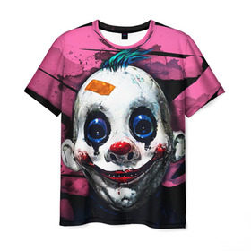 Мужская футболка 3D с принтом Клоун в Курске, 100% полиэфир | прямой крой, круглый вырез горловины, длина до линии бедер | Тематика изображения на принте: halloween | злодей | злой | клоун | монстр | хэлоуин