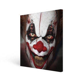Холст квадратный с принтом Зомби клоун в Курске, 100% ПВХ |  | halloween | злодей | злой | клоун | монстр | хэлоуин