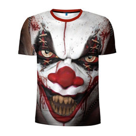 Мужская футболка 3D спортивная с принтом Зомби клоун в Курске, 100% полиэстер с улучшенными характеристиками | приталенный силуэт, круглая горловина, широкие плечи, сужается к линии бедра | halloween | злодей | злой | клоун | монстр | хэлоуин