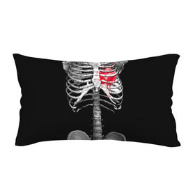 Подушка 3D антистресс с принтом Скелет с сердцем в Курске, наволочка — 100% полиэстер, наполнитель — вспененный полистирол | состоит из подушки и наволочки на молнии | halloween | skeleton | кровь | скелет | хэллоуин