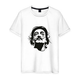 Мужская футболка хлопок с принтом Сальвадор Дали в Курске, 100% хлопок | прямой крой, круглый вырез горловины, длина до линии бедер, слегка спущенное плечо. | испанец | испанский живописец | один из самых известных представителей сюрреализма.сюрреализм | художник