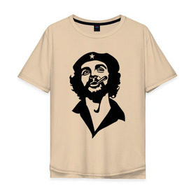Мужская футболка хлопок Oversize с принтом Че Гевара в Курске, 100% хлопок | свободный крой, круглый ворот, “спинка” длиннее передней части | che | cuba | гевара | куба | латиноамериканский революционер | че | чегевара