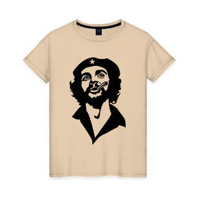 Женская футболка хлопок с принтом Че Гевара в Курске, 100% хлопок | прямой крой, круглый вырез горловины, длина до линии бедер, слегка спущенное плечо | che | cuba | гевара | куба | латиноамериканский революционер | че | чегевара