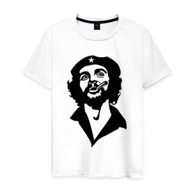 Мужская футболка хлопок с принтом Че Гевара в Курске, 100% хлопок | прямой крой, круглый вырез горловины, длина до линии бедер, слегка спущенное плечо. | che | cuba | гевара | куба | латиноамериканский революционер | че | чегевара