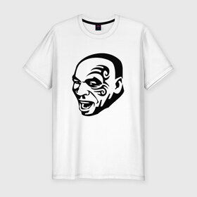 Мужская футболка премиум с принтом Майк Тайсон в Курске, 92% хлопок, 8% лайкра | приталенный силуэт, круглый вырез ворота, длина до линии бедра, короткий рукав | 
