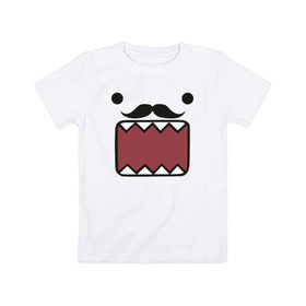 Детская футболка хлопок с принтом Domo Kun Moustache в Курске, 100% хлопок | круглый вырез горловины, полуприлегающий силуэт, длина до линии бедер | domo kun moustache jdm