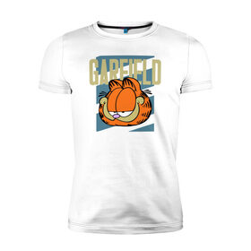 Мужская футболка премиум с принтом Garfield Radical в Курске, 92% хлопок, 8% лайкра | приталенный силуэт, круглый вырез ворота, длина до линии бедра, короткий рукав | garfield radical гарфилд кот