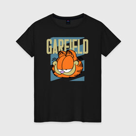 Женская футболка хлопок с принтом Garfield Radical в Курске, 100% хлопок | прямой крой, круглый вырез горловины, длина до линии бедер, слегка спущенное плечо | garfield radical гарфилд кот