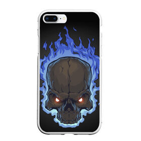 Чехол для iPhone 7Plus/8 Plus матовый с принтом Fire skull в Курске, Силикон | Область печати: задняя сторона чехла, без боковых панелей | skull | skulls | череп | черепа