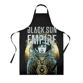 Фартук 3D с принтом Black Sun Empire в Курске, 100% полиэстер | общий размер — 65 х 85 см, ширина нагрудника — 26 см, горловина — 53 см, длина завязок — 54 см, общий обхват в поясе — 173 см. Принт на завязках и на горловине наносится с двух сторон, на основной части фартука — только с внешней стороны | empire