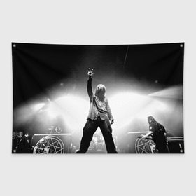 Флаг-баннер с принтом Slipknot в Курске, 100% полиэстер | размер 67 х 109 см, плотность ткани — 95 г/м2; по краям флага есть четыре люверса для крепления | music | rock | slipknot | музыка | рок | слипкнот