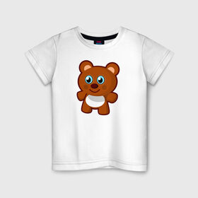 Детская футболка хлопок с принтом Мишка в Курске, 100% хлопок | круглый вырез горловины, полуприлегающий силуэт, длина до линии бедер | медведь | милый мишкамилый | рисунок