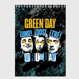 Скетчбук с принтом Green Day в Курске, 100% бумага
 | 48 листов, плотность листов — 100 г/м2, плотность картонной обложки — 250 г/м2. Листы скреплены сверху удобной пружинной спиралью | green day | rock | грин дей | рок