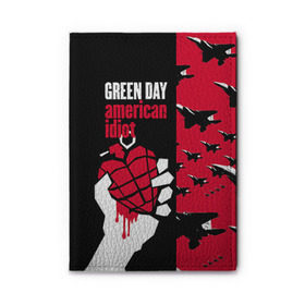 Обложка для автодокументов с принтом Green Day в Курске, натуральная кожа |  размер 19,9*13 см; внутри 4 больших “конверта” для документов и один маленький отдел — туда идеально встанут права | Тематика изображения на принте: green day | rock | грин дей | рок